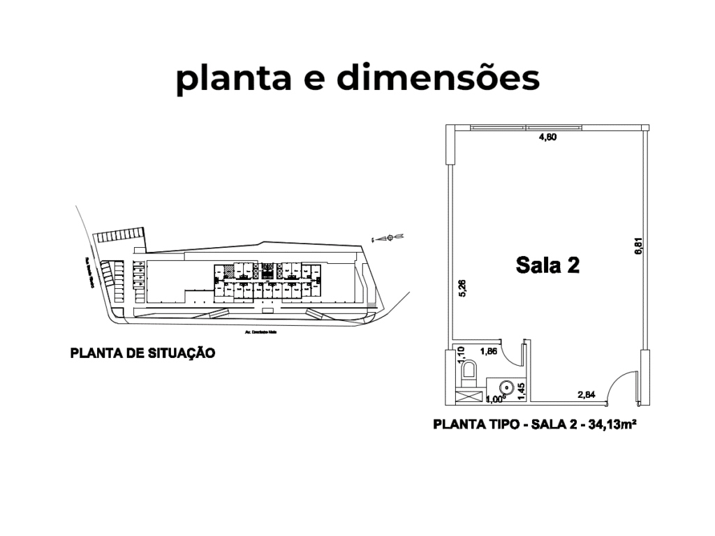 Planta da sala comercial Easy Office