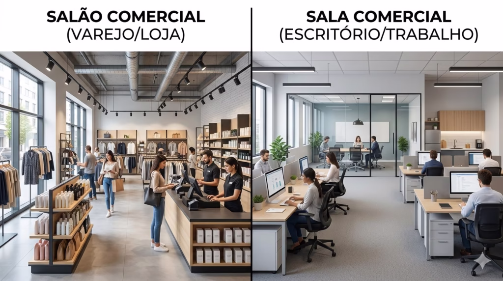 Diferenças entre Salão Comercial e Sala Comercial Diferenças entre Salão Comercial e Sala Comercial